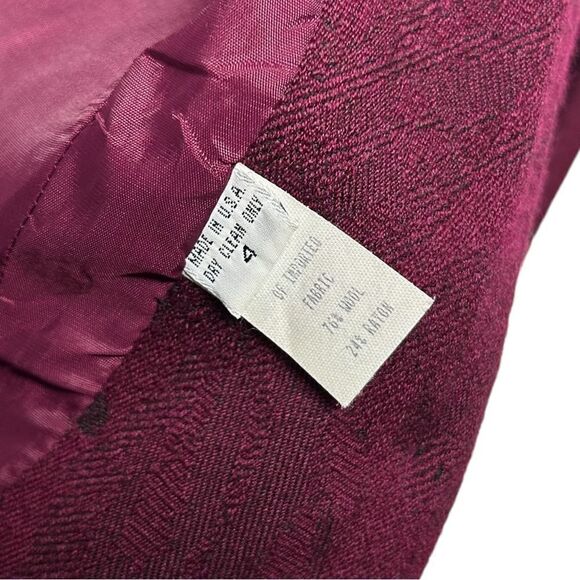 Vintage GIANNI Petite Wool Blend Floral Purple Blazer Mini Skirt Suit Set Flower - Picture 6 of 16